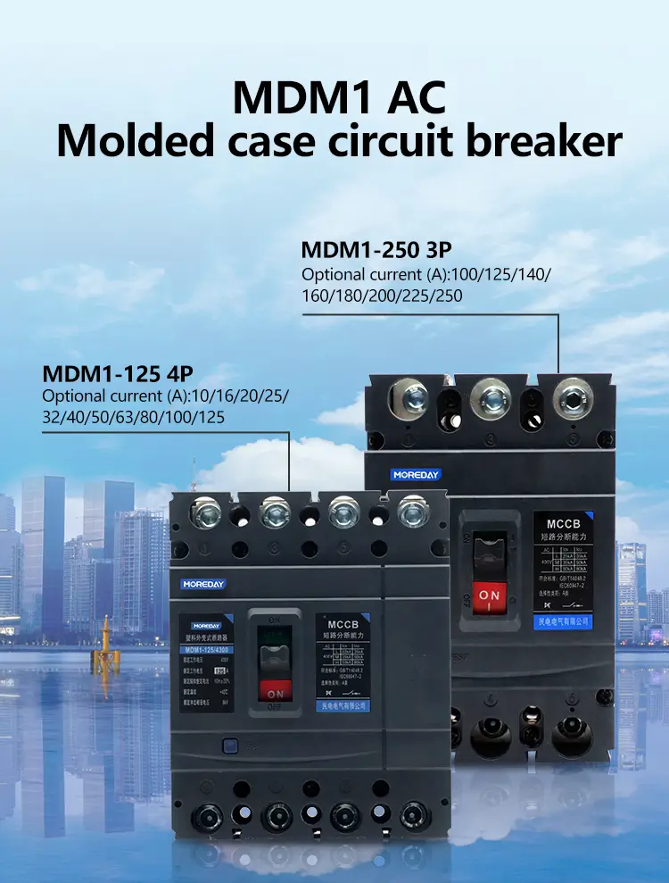 MDM1 AC Molded Case Circuit Breaker 125A 250A