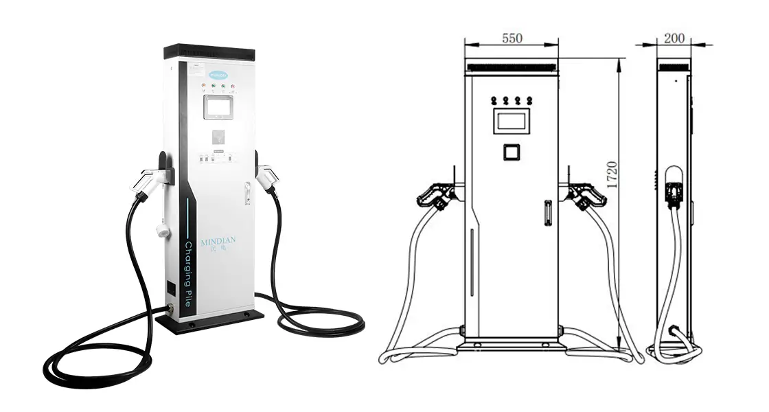 MOREDAY 20KW/30KW/40KW DC EV Charger ARIES Structural Dimensions